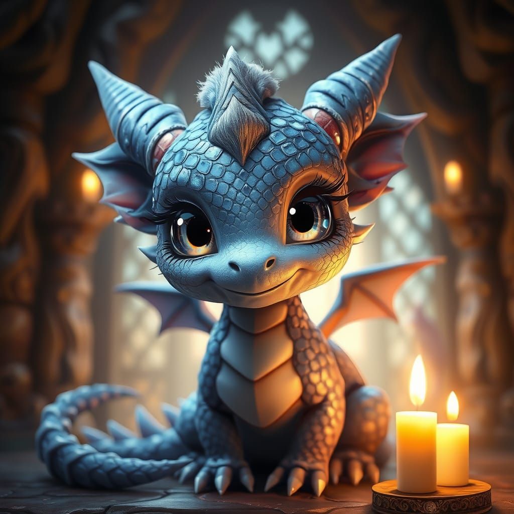 Whimsical Enchanted Dragon Concept Art in Cinematic Film Sty...