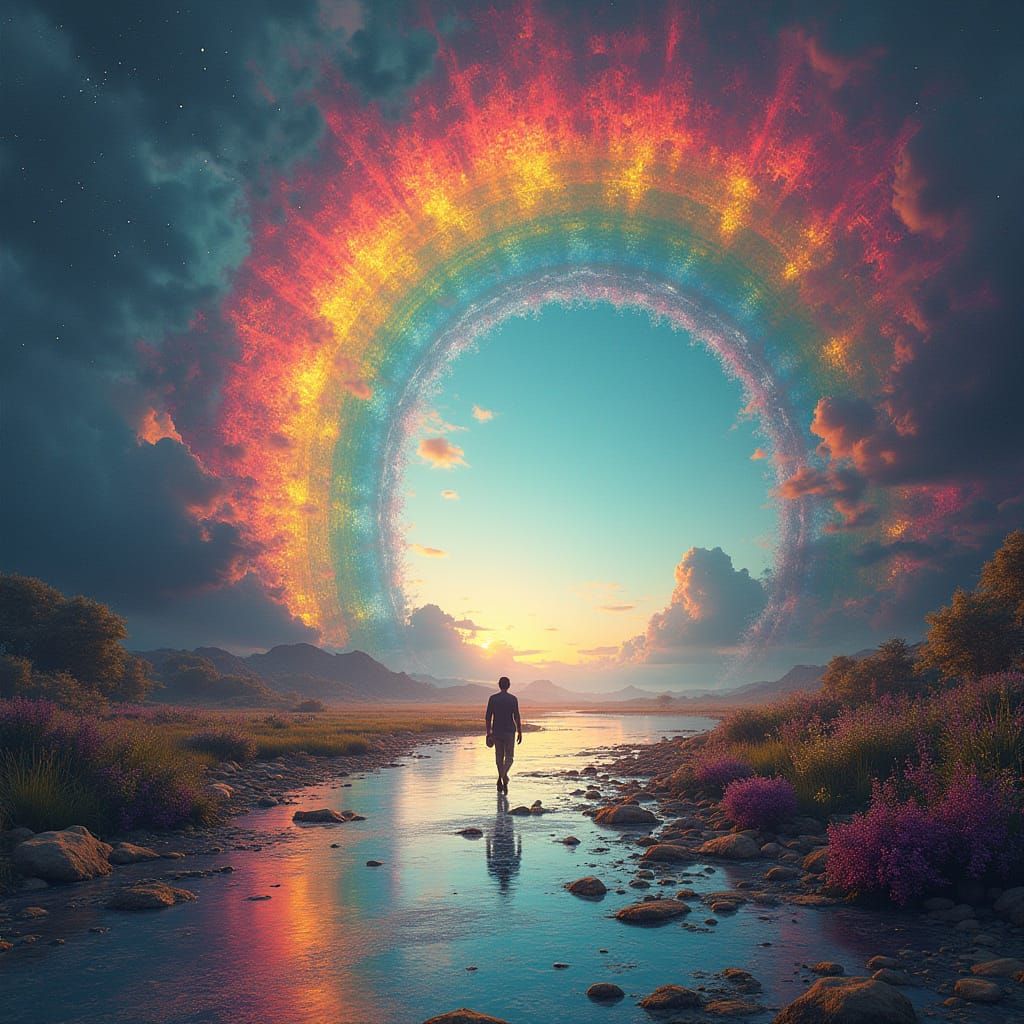Chasing Rainbows: A Surreal Fractal Dreamscape
