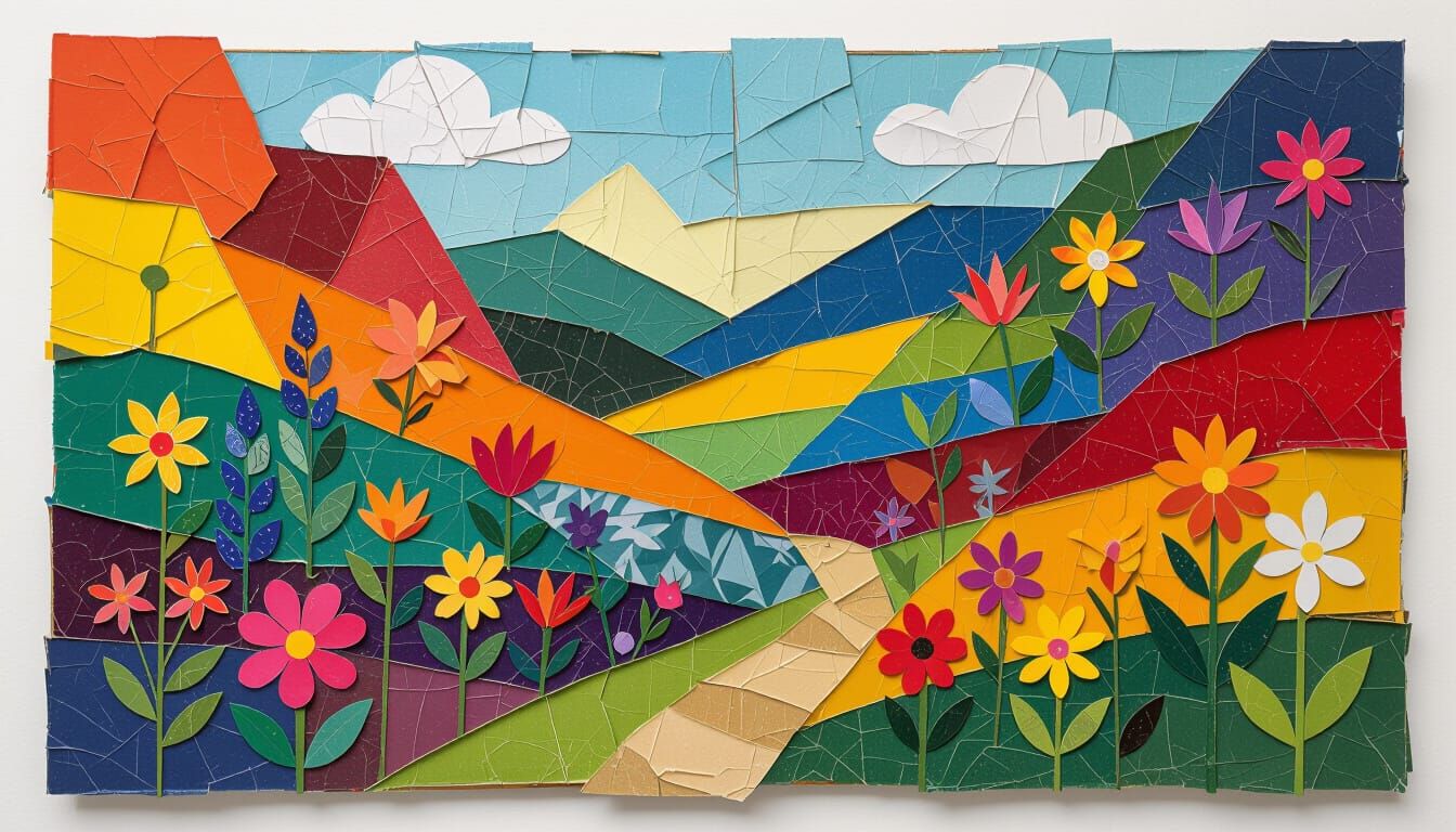 prism assemblage collage -A colourful garden