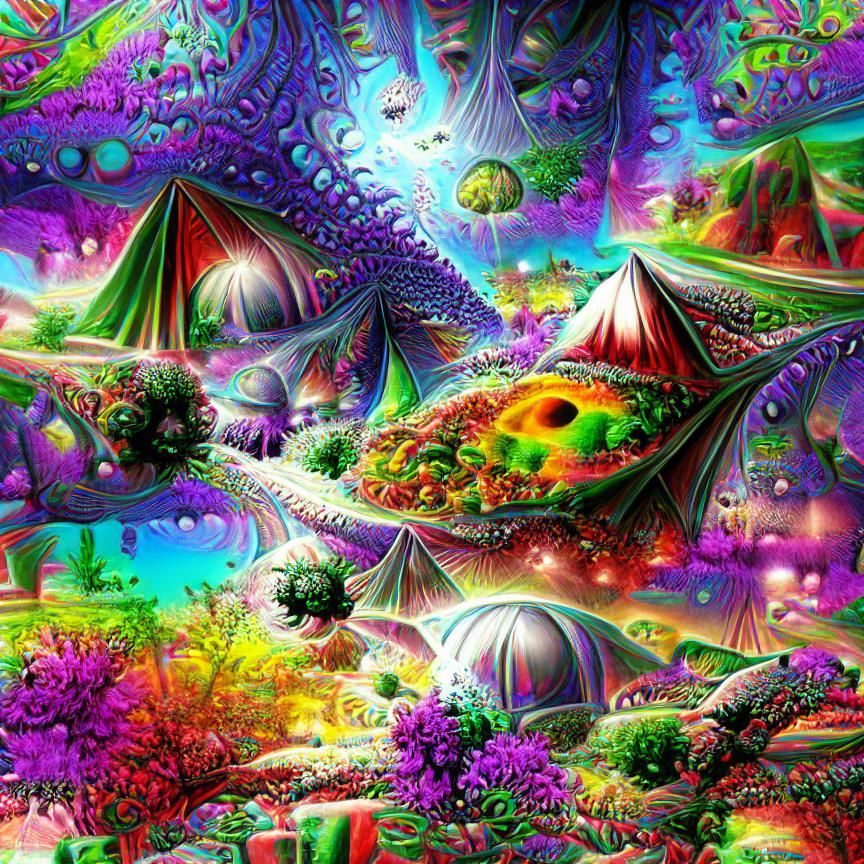 Psychedelic Alien Landscape Fractal Art