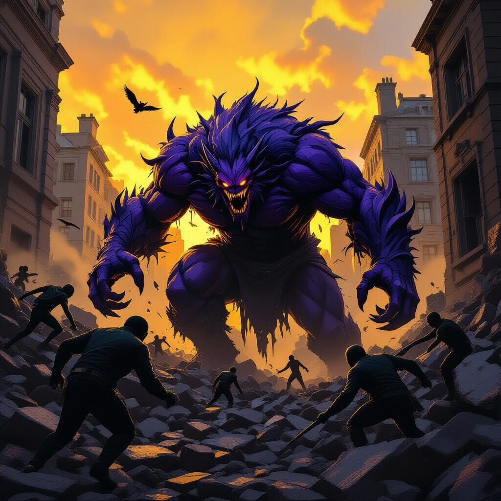 Dark Fantasy Monsters Emerge From Rubble