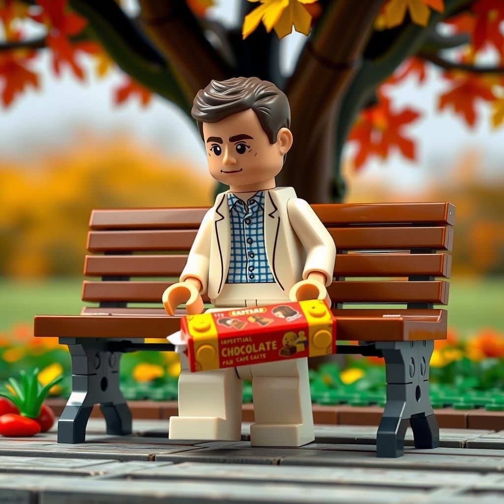 Forest Gump, reimagined in Lego.