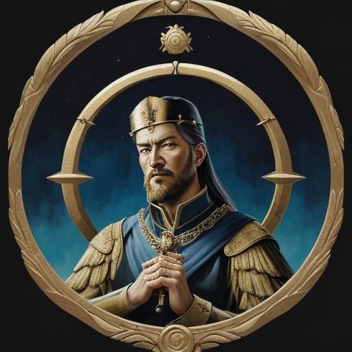 The Emperor Tarot Card in Gouache Watercolor Style