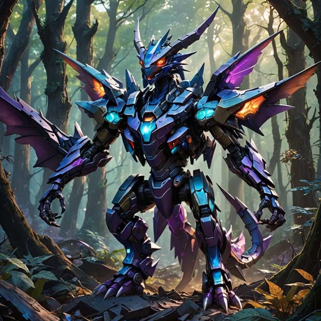 Noivern Mecha in Mystical Forest Concept Art