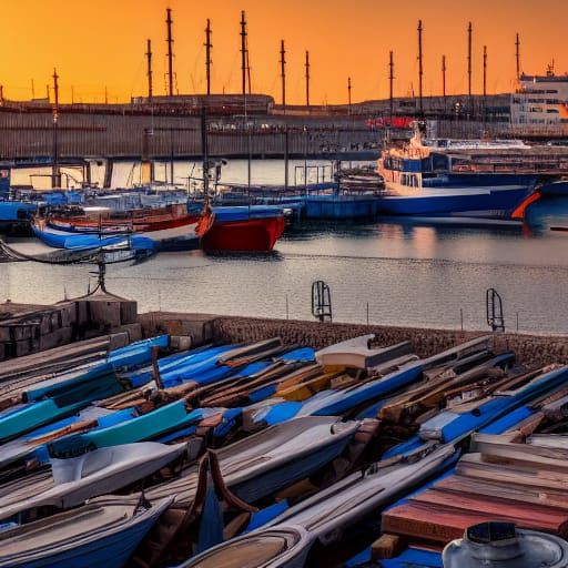 Italian Shipyard at Sunset: Professional Photography