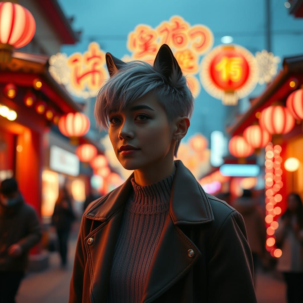 Woman Celebrates New Year's with a Stylish Wolf Haircut