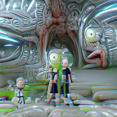 Rick and Morty: Unspeakable Evil in Giger Style