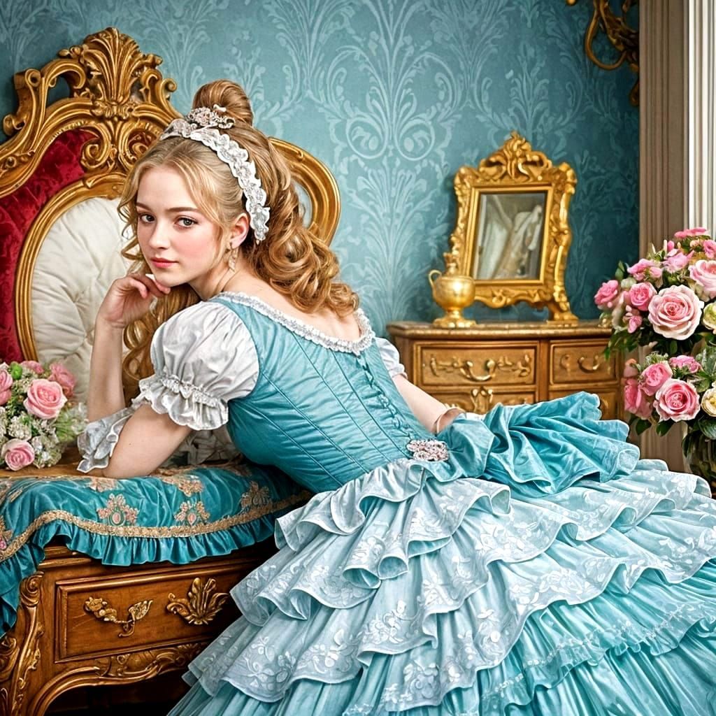 Romantic Rococo Masterpiece with Vibrant Colors