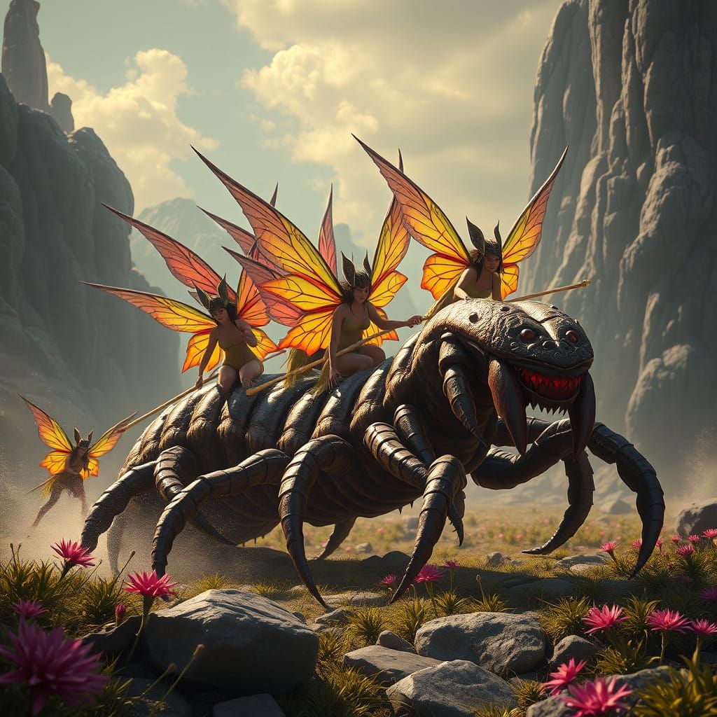 Evil Fairies Ride a Majestic Centipede into Battle in a Vibr...