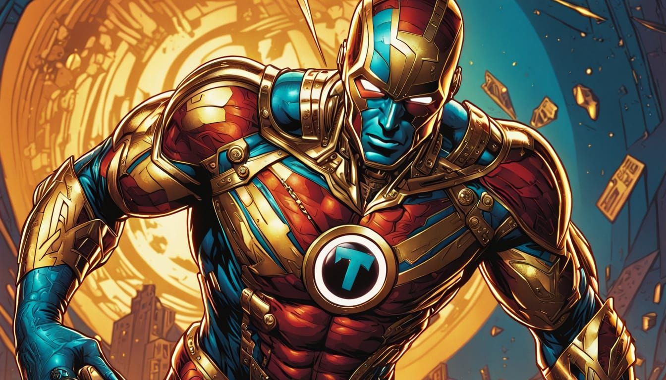 Hyperrealistic Comic Art of a Man in Vibrant Colors