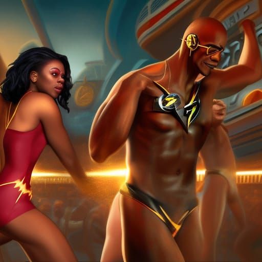 Detailed Matte Painting of a Dance Party