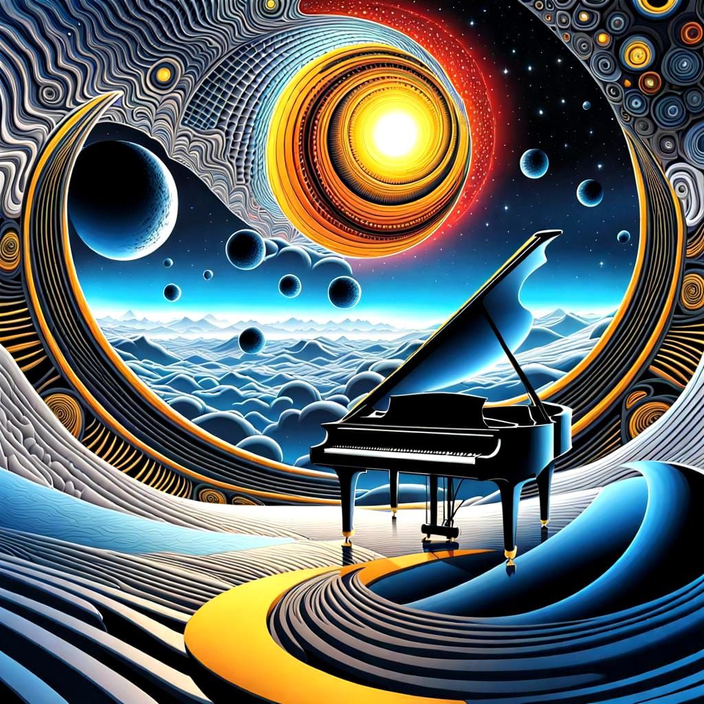 Cosmic Piano Keys on an Alien Landscape