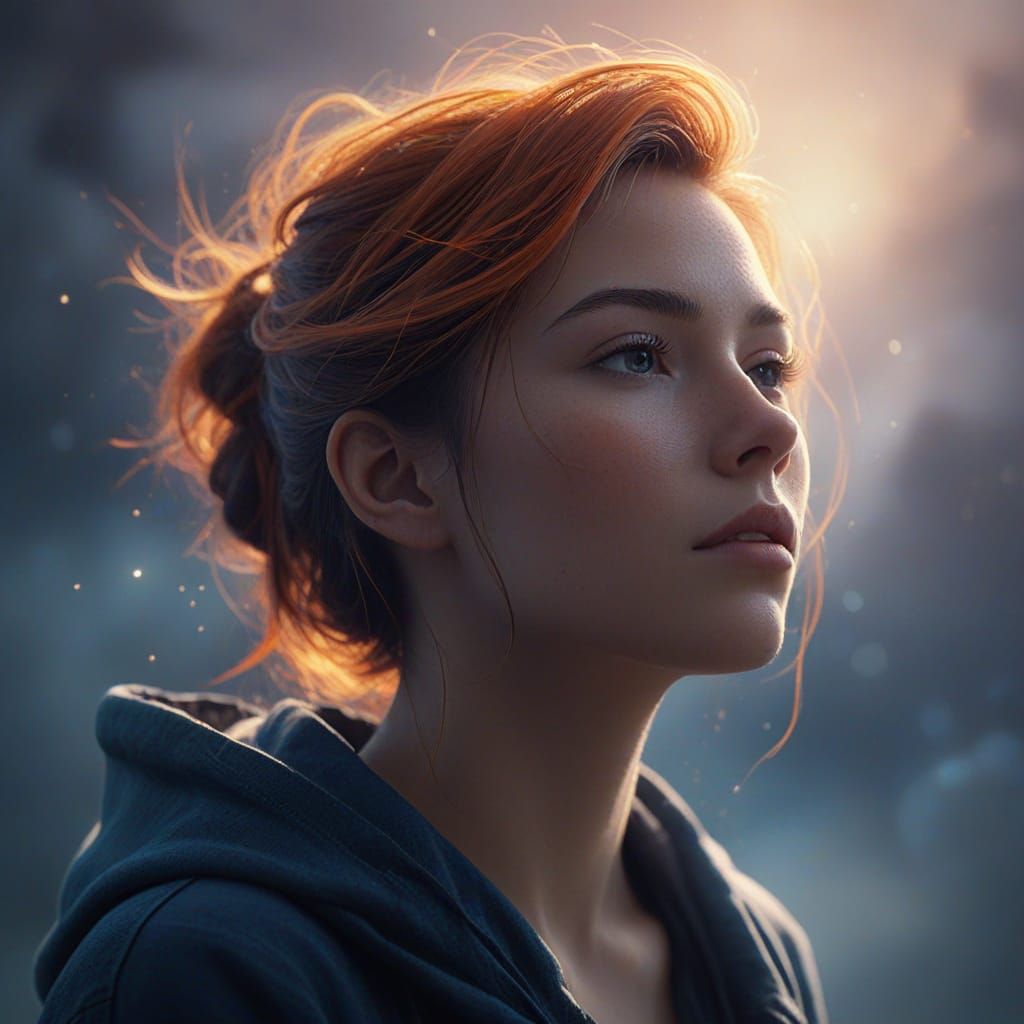 Person Dreaming in Vibrant Fantasy Art