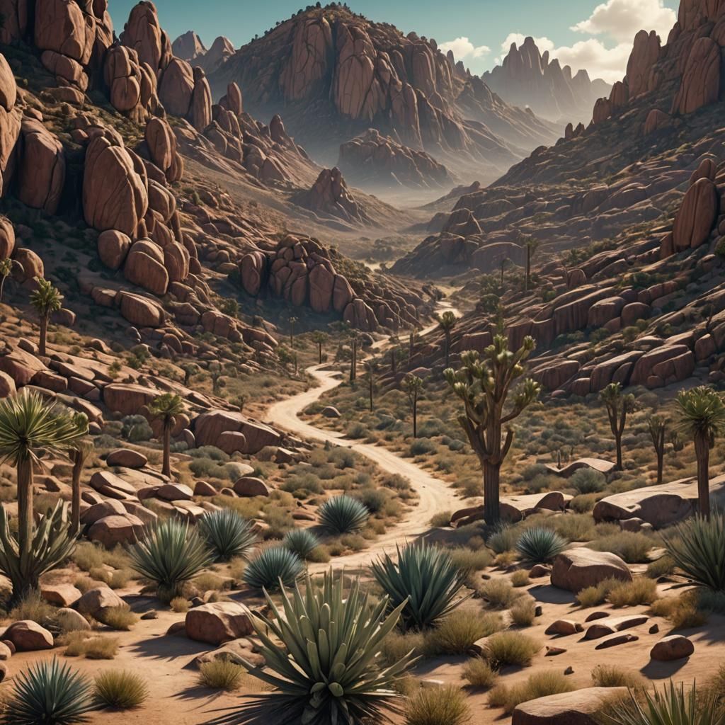 Fantastical Yucca Valley: Detailed Matte Painting