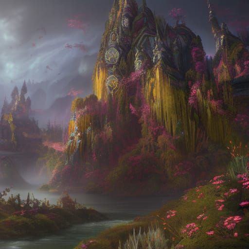 Fantastical Matte Painting in Deep Color