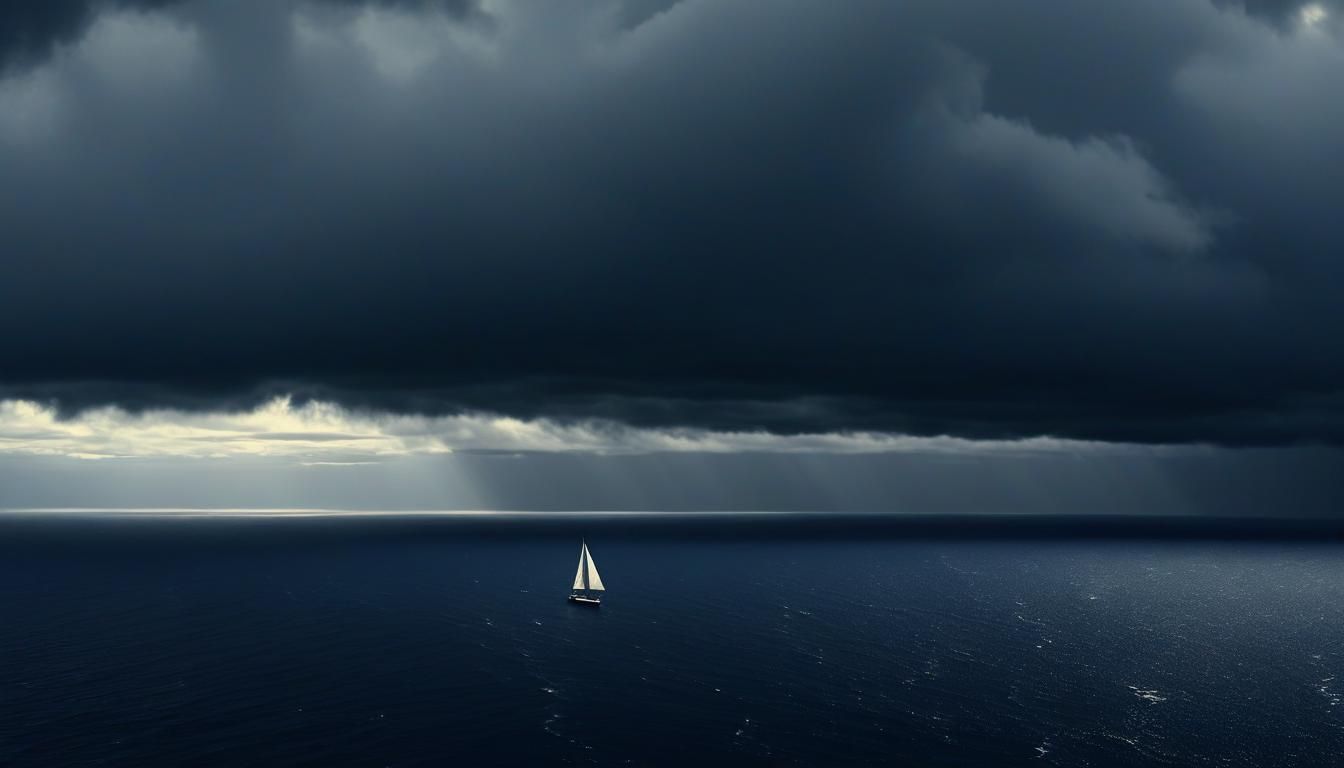 Dramatic Seascape Panorama in Romantic Style