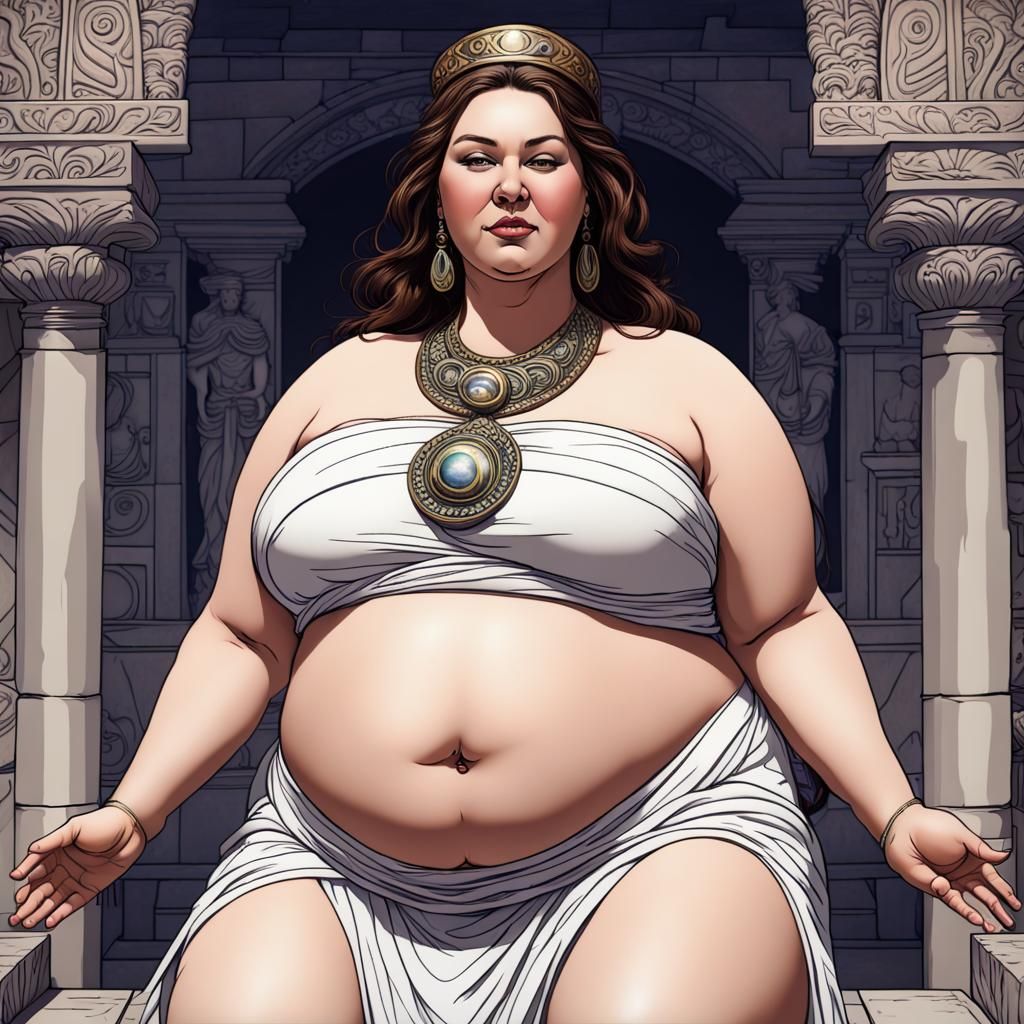 Goddess Priestess in Mithraic Hypogeum: Detailed Matte Paint...