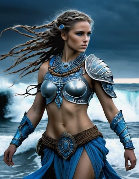 Young Woman as Poseidon, God of the Ocean