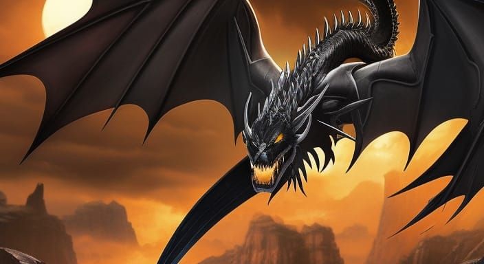 Mystical Black Dragon in Sinister Style