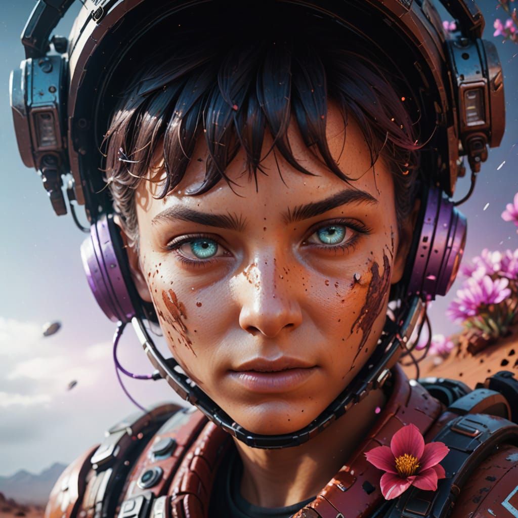 Astronaut Discovers Rare Biophosphorescent Flower on Mars