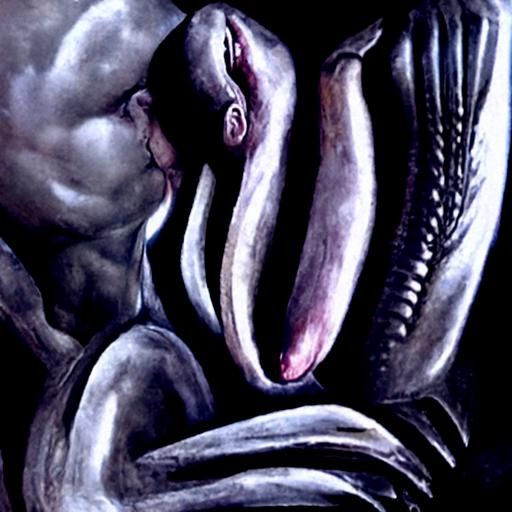 H.R. Giger "gay lovers kissing"