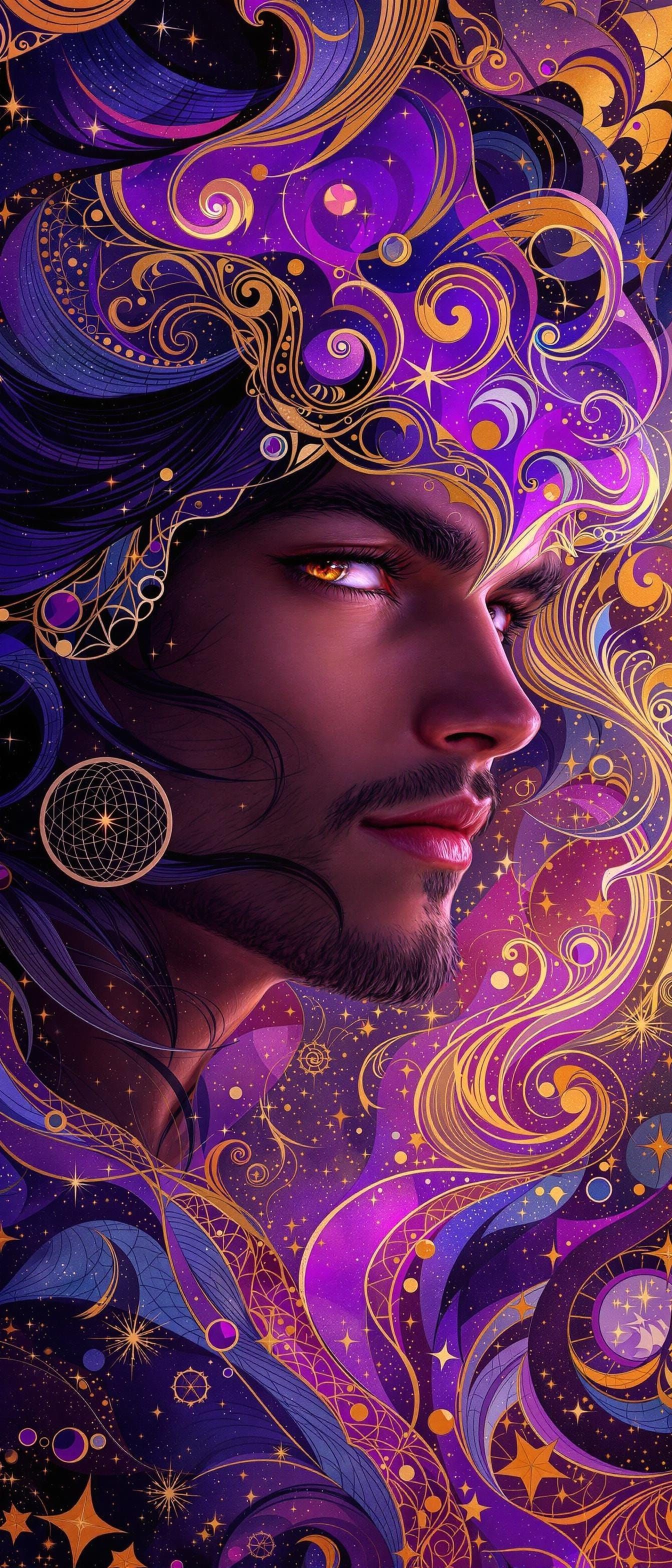 Chiseled Prince in Vibrant Fantasy Landscape