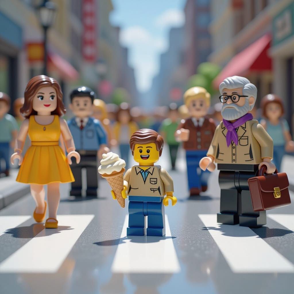 Lego Man's Lost Ice Cream: City Street Scene