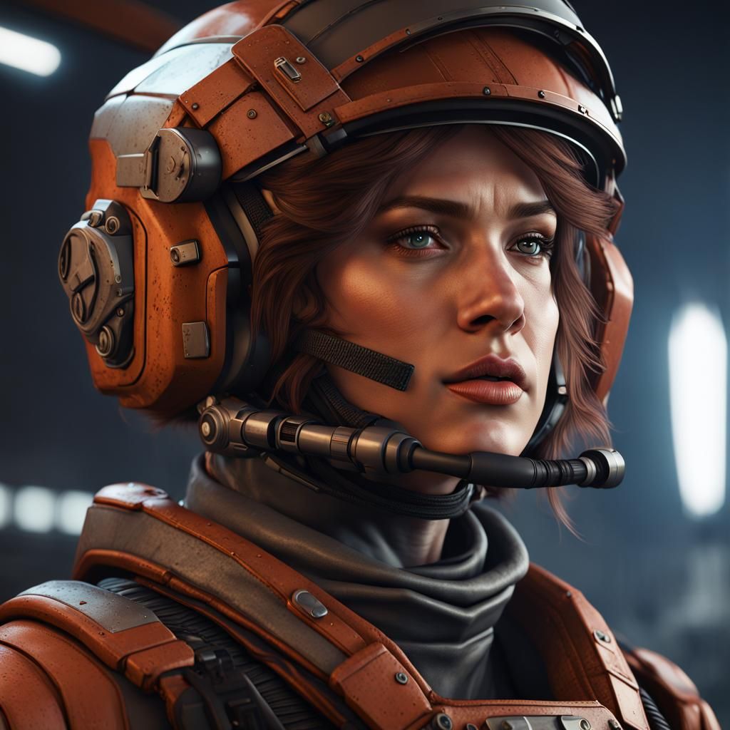 Battletech Female Pilot in Detailed Matte Painting