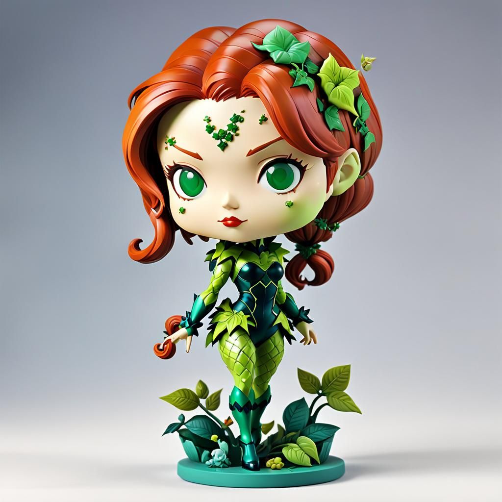 Poison Ivy Bobblehead Figurine in Anime Style