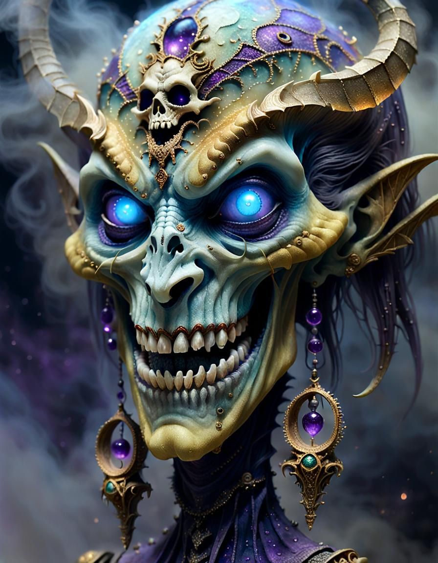 Luminous Baroque Vampire Ghost Portrait in Dust