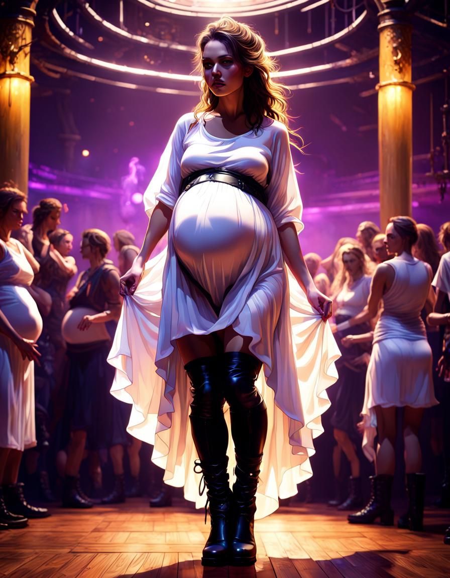 Pregnant Dancer in Dark Fantasy Concept Art