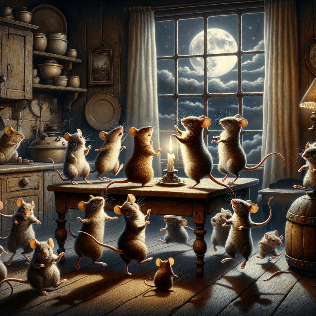 Mice Dancing: A Nighttime Celebration of Freedom