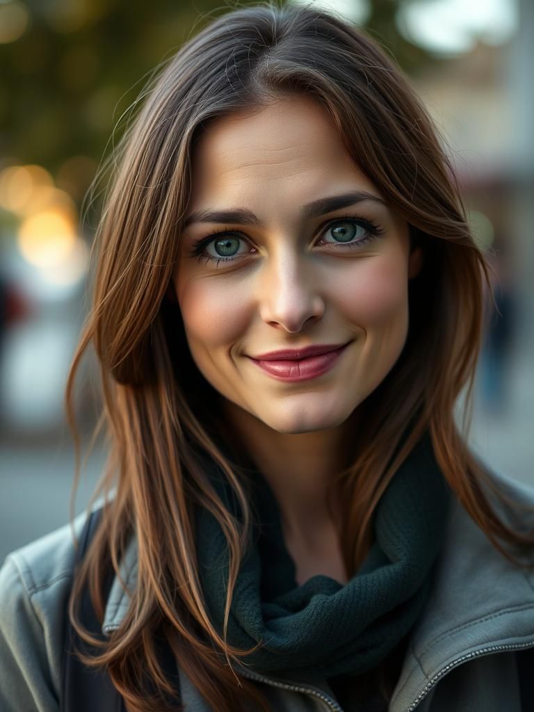 Candid Portrait of Smiling Woman with Golden Ratio Face