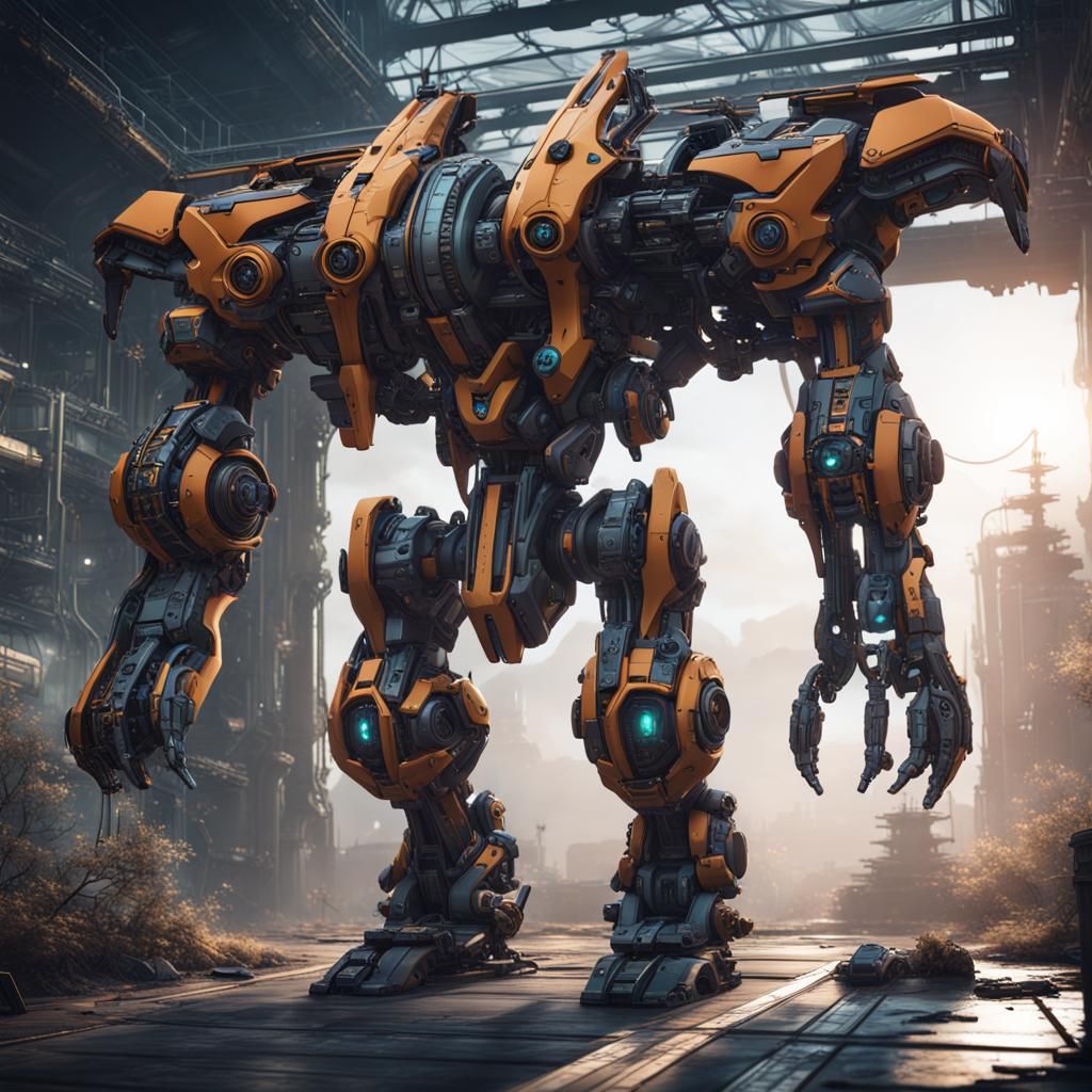 Futuristic Mech Concept Art in Unreal Engine 5
