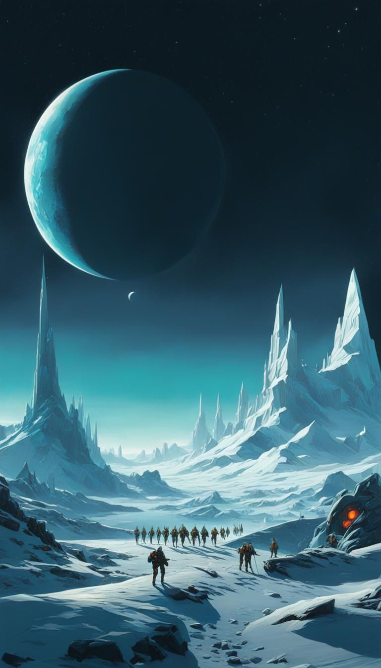 Luminescent Goblin Troopers in Icy Landscape