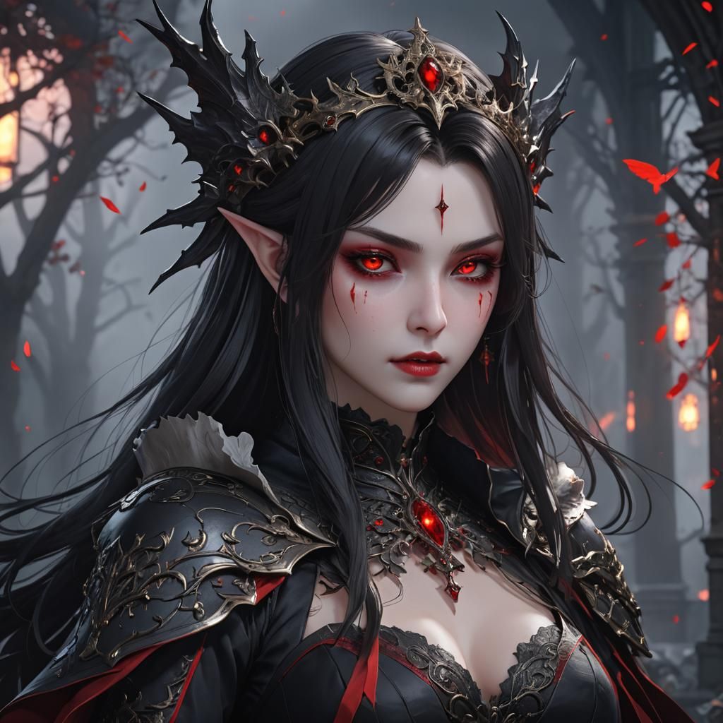 Anime Vampire Queen in 3D Detail