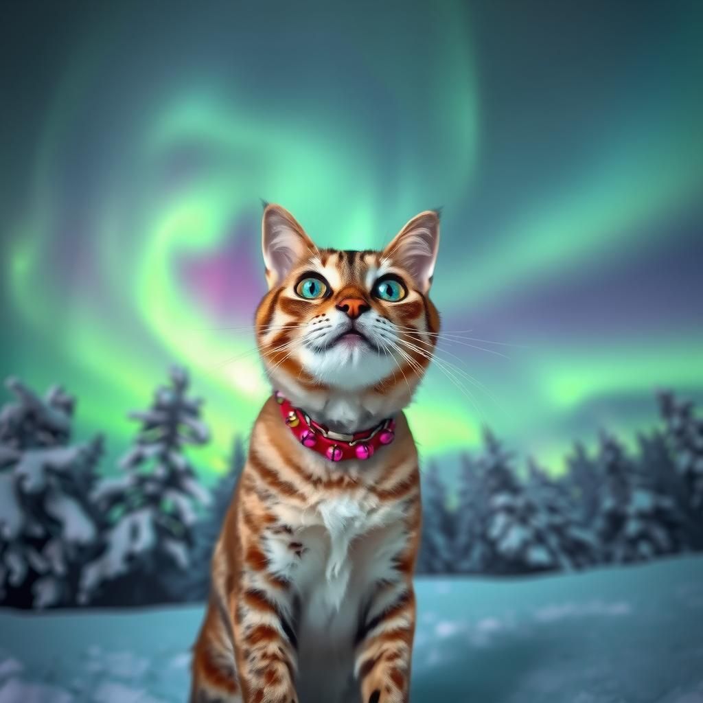 Cat Photobombs Aurora Borealis in Dreamy Long Exposure