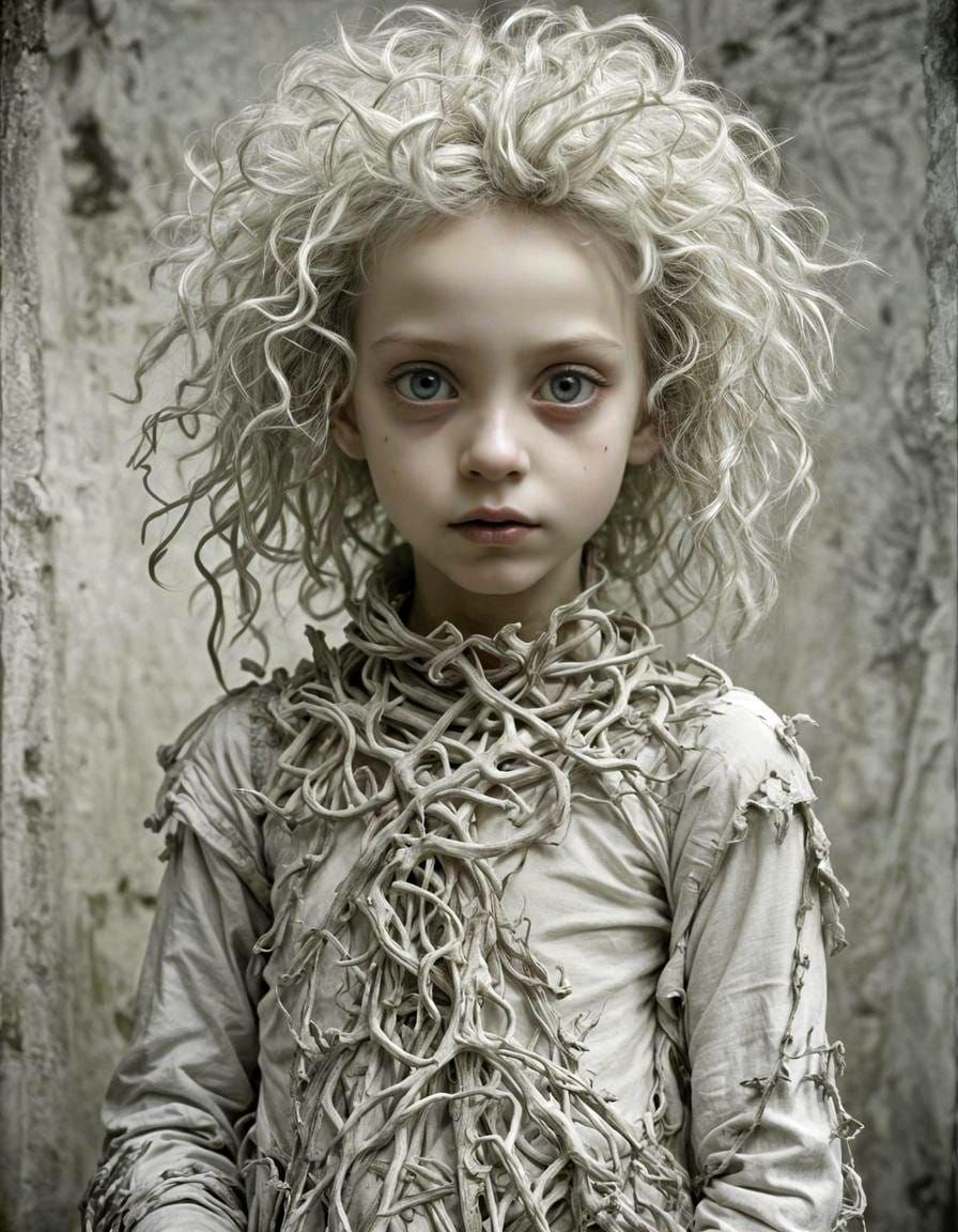 Dystopian Dark Fantasy: Spiritual Child in White Space