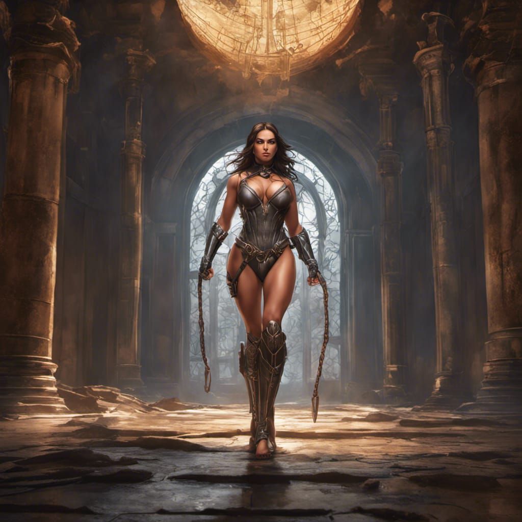 Captured Superheroine in Dark Fantasy Style
