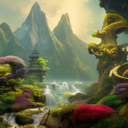 Zen Avatar in Meditative Peace: Fantasy Art