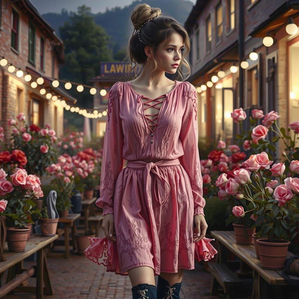 Ethereal Bohemian Goddess in Golden Light