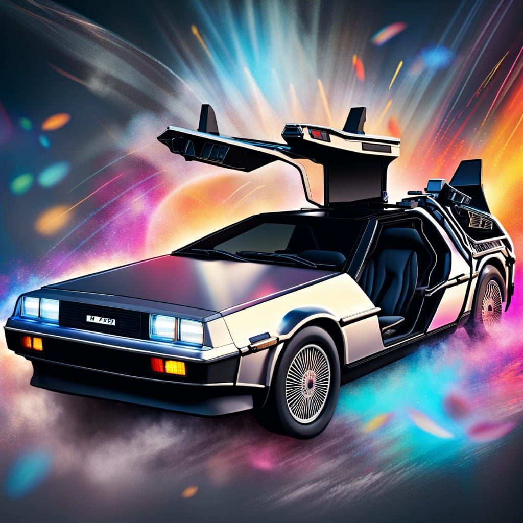 DeLorean Time Machine in Hyperspace: Splash Art