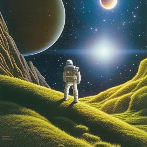 Astronaut's First Contact on Alien Planet