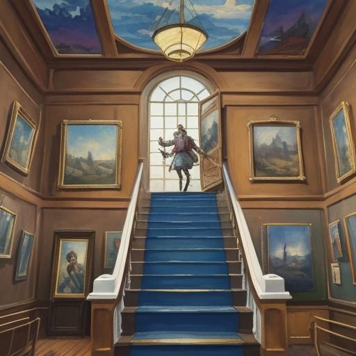 Nautical Dreamscape in Gouache and Watercolor Style