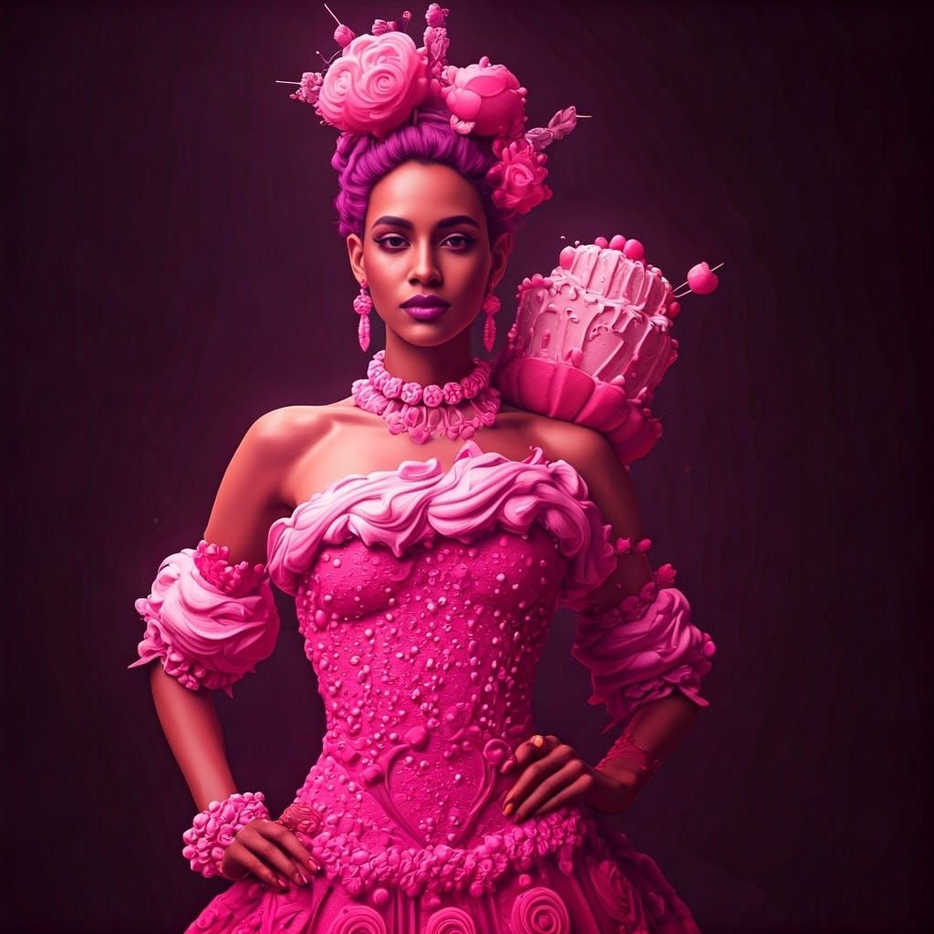 Glamorous Runway Models in Vibrant, Cake-Inspired Attire