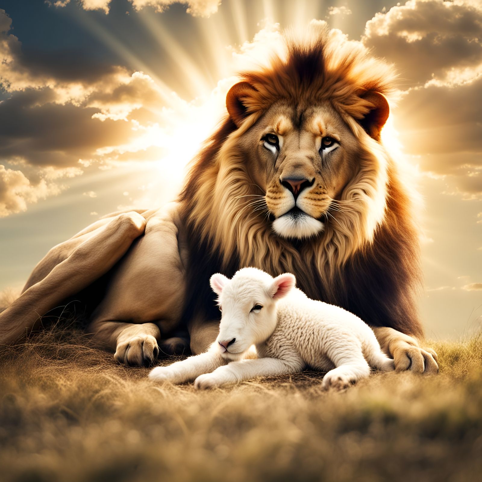 Lion and Lamb in Heavenly Light