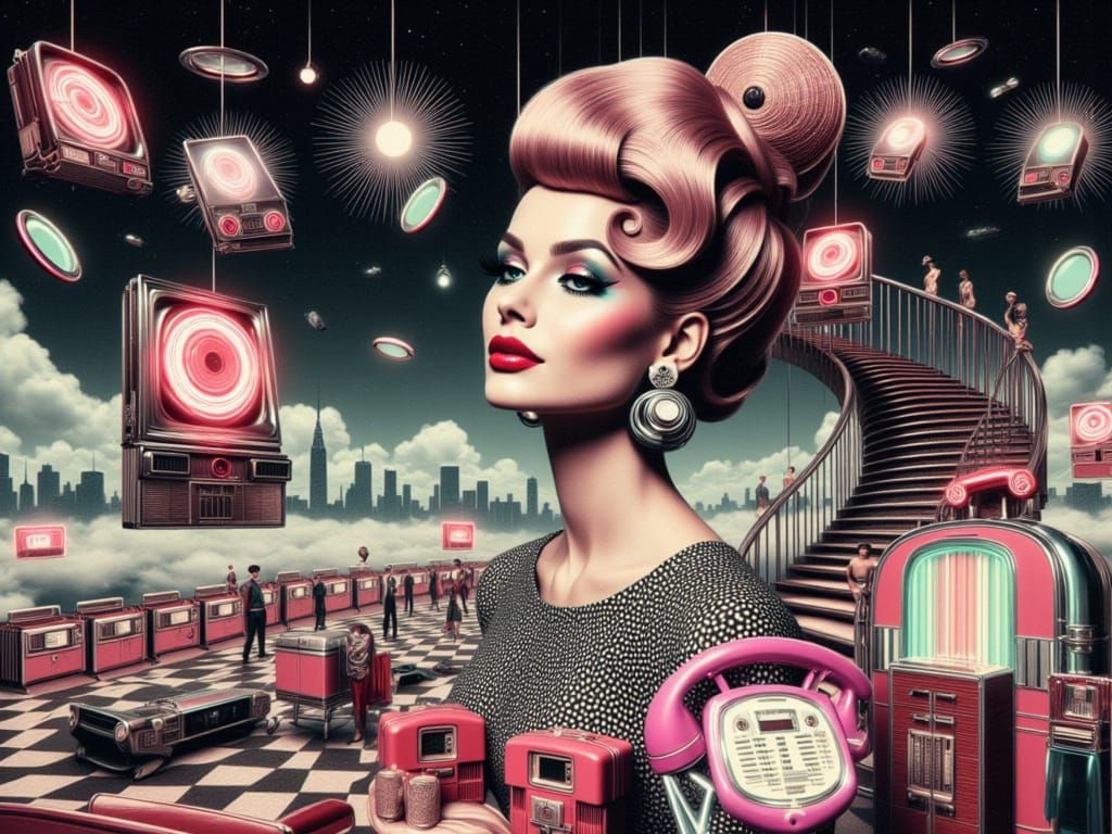 Surreal Bouffantland Celebrates 1960s Fashion in Vibrant Col...