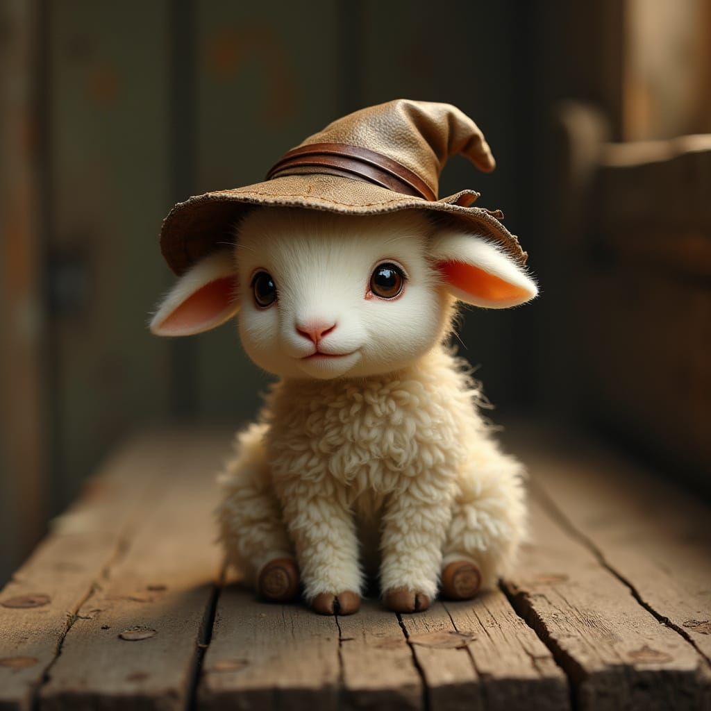 Sorrowful Lamb in Leather Hat, Potter Style