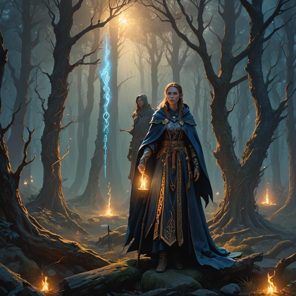 Mystical Sorceress in Twilight Fantasy Art