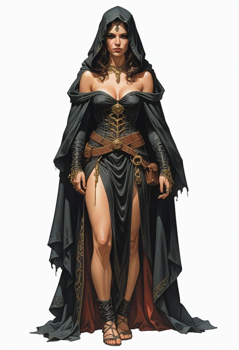 Mysterious Female Cultist in 18th Century Attire